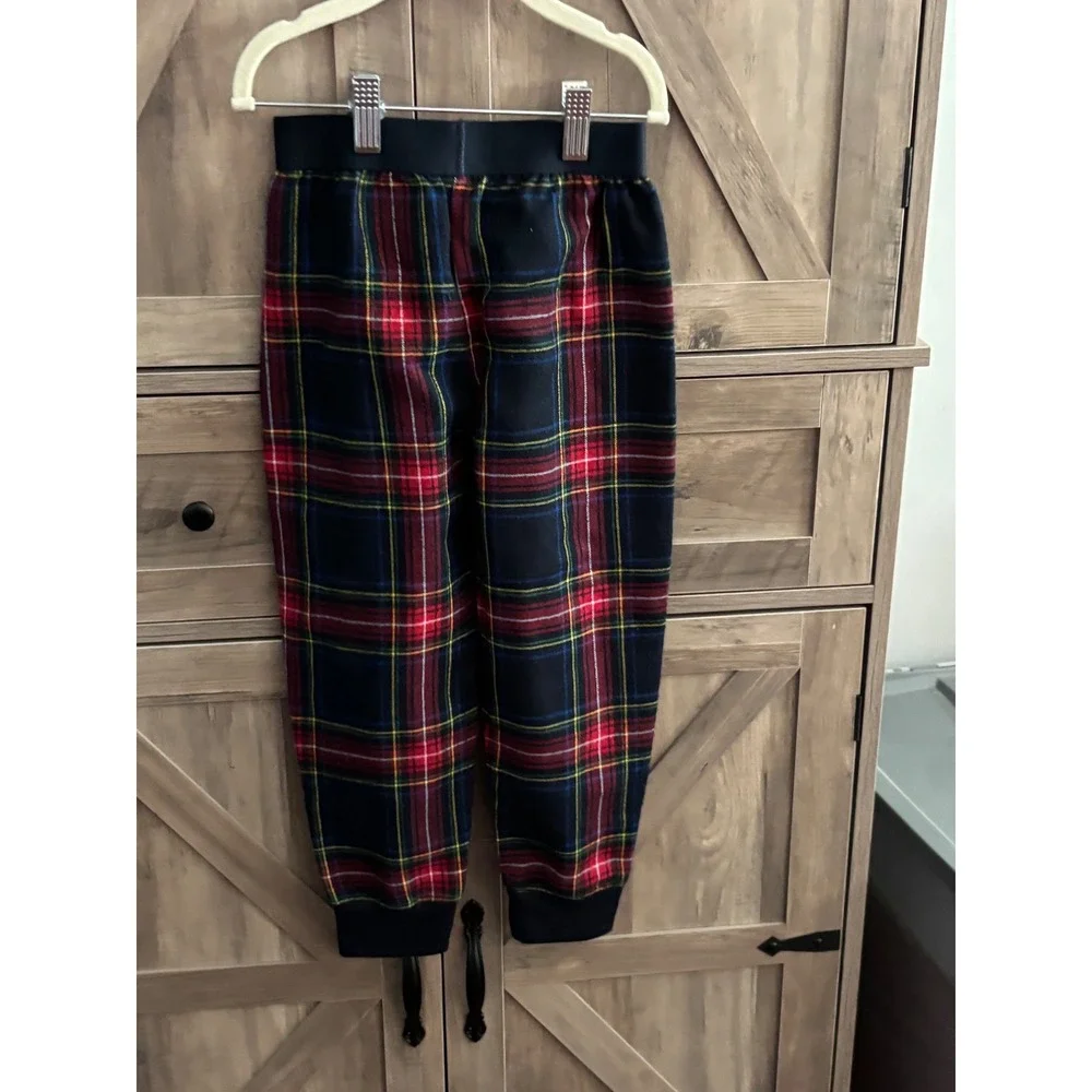 Abercrombie Kids Pajama Set Red Plaid Moose Logo Sleepwear Size 5/6 Long Sleeve